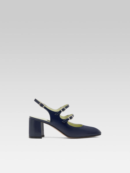 CAREL Paris Bananaミュール36 Banana - Black patent leather slingback Mary Janes | Carel Paris