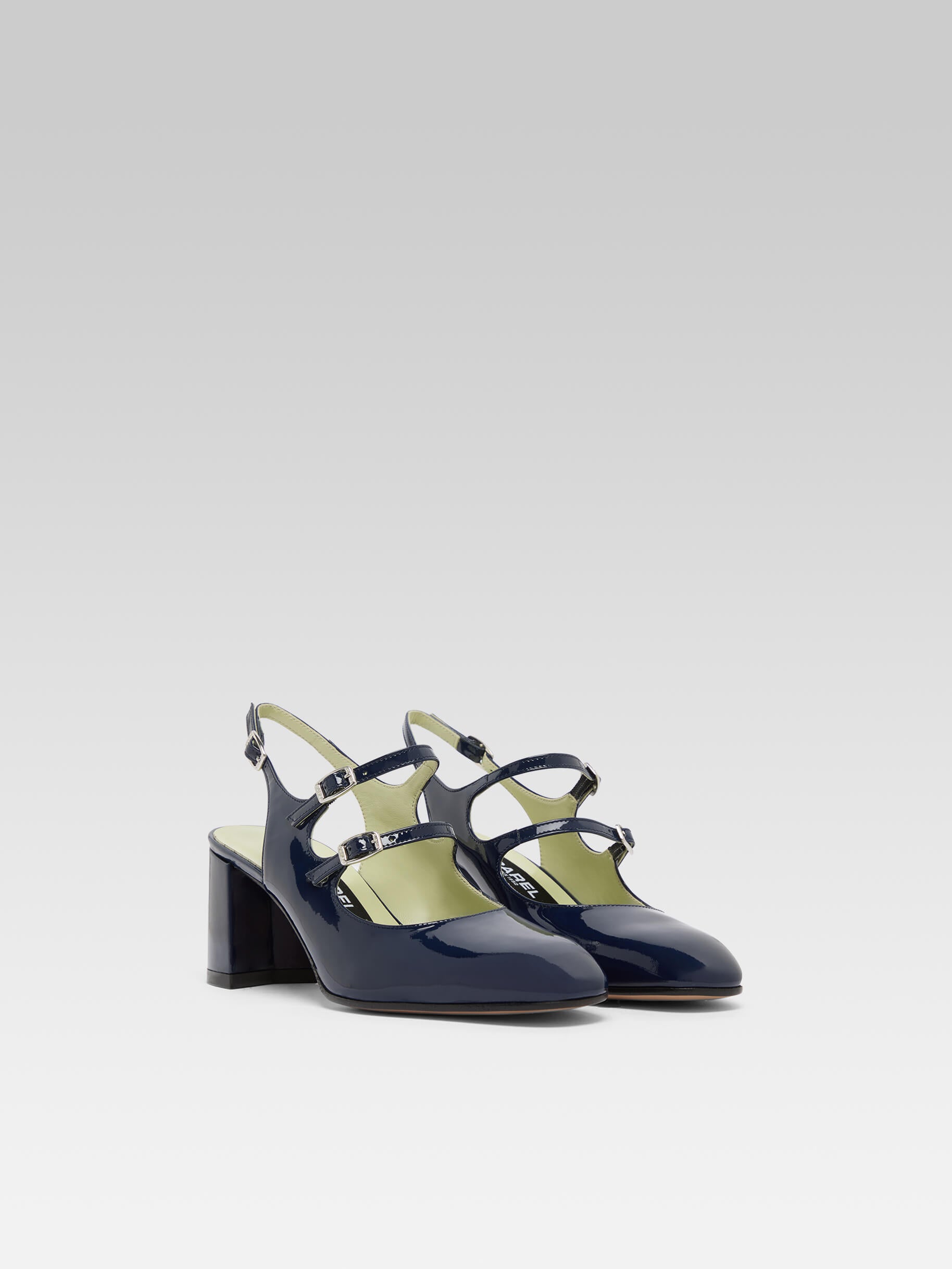 Banana - Blue navy patent leather slingback Mary Janes | Carel Paris
