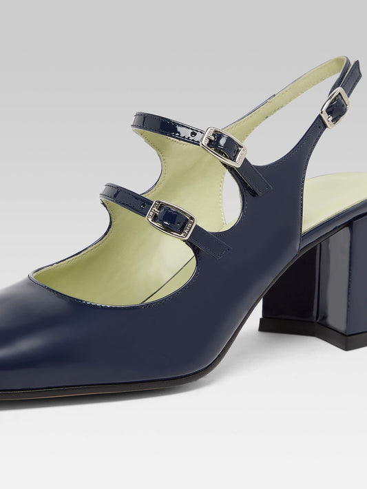 Banana - Babies slingback cuir verni bleu marine - Image numéro 2