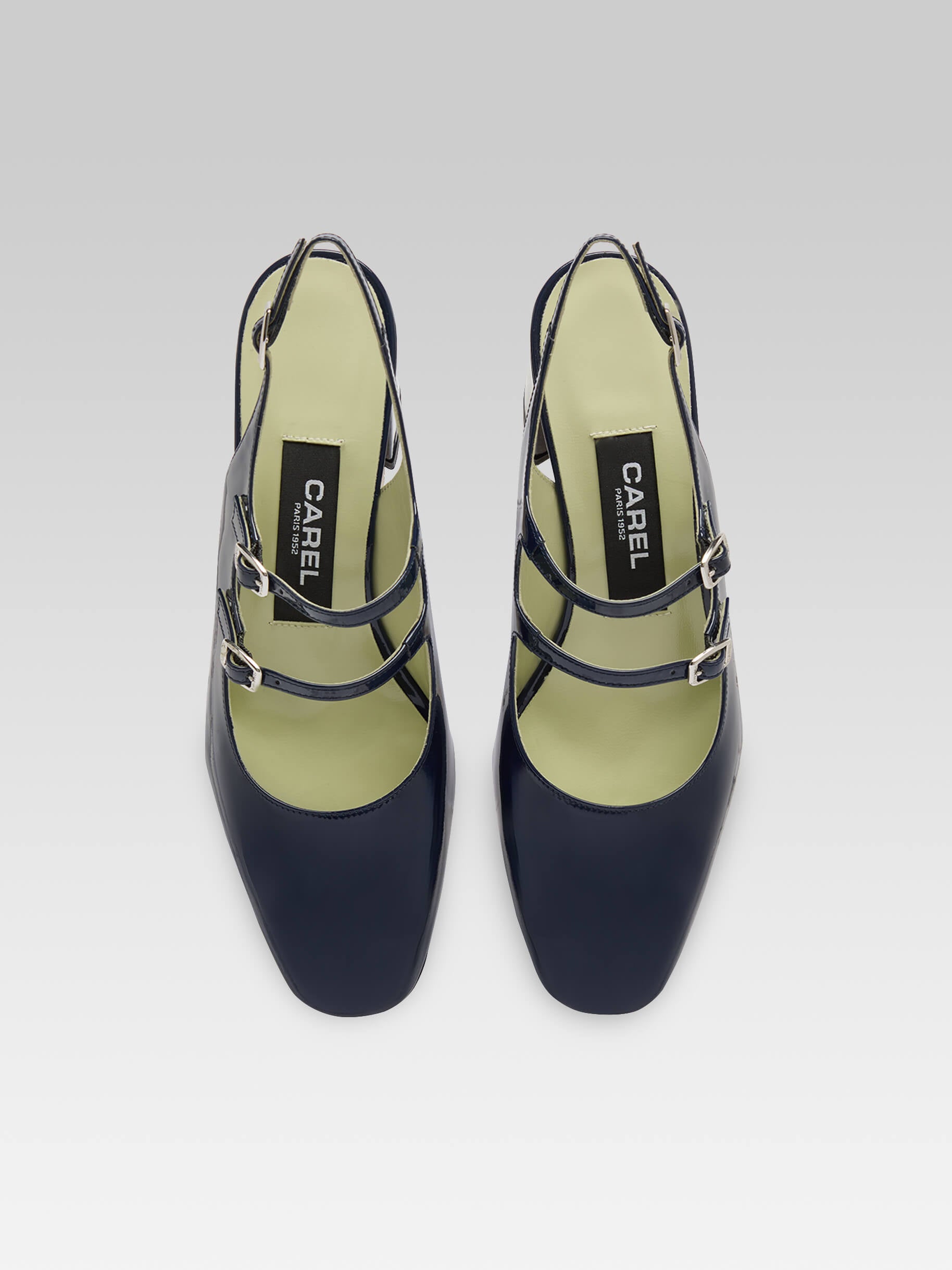 Banana - Mary Janes slingback patent leather navy blue | Carel Paris