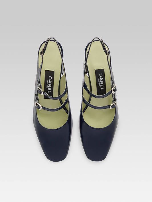Banana - Babies slingback cuir verni bleu marine - Image numéro 3