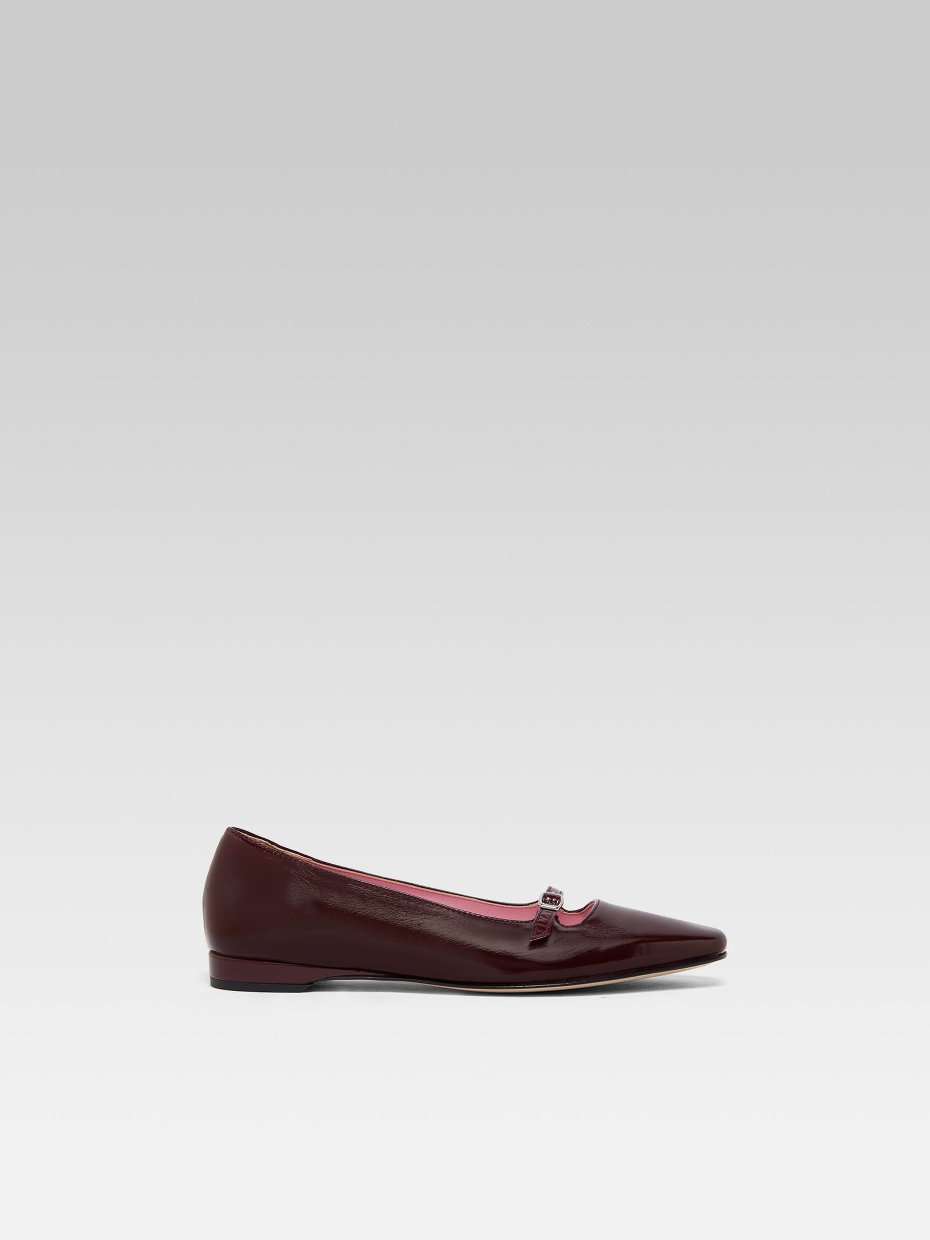 Emilie - Ballerines cuir naplack bordeaux
