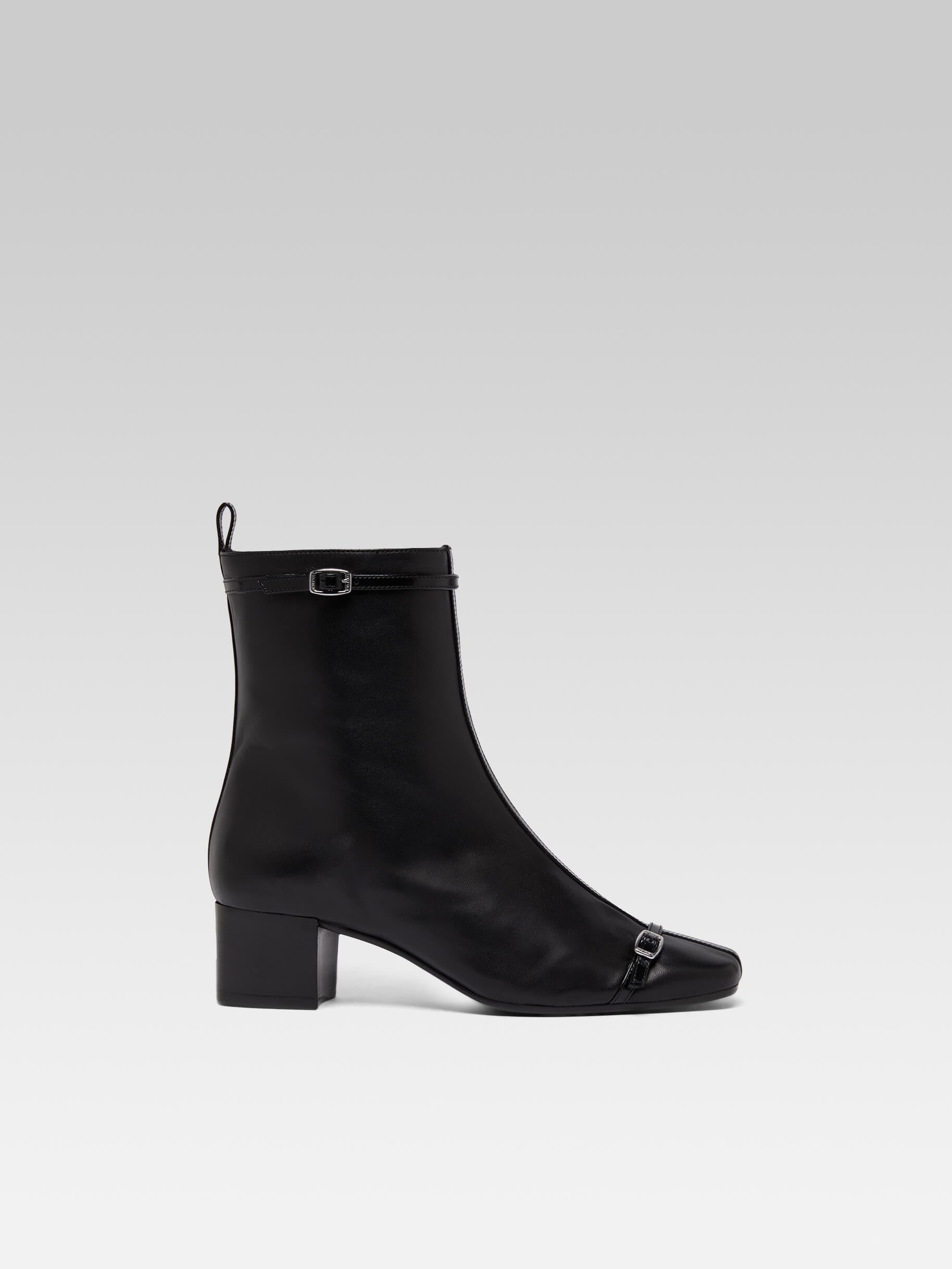 Start - Bottines cuir noir à brides - Image numéro 1