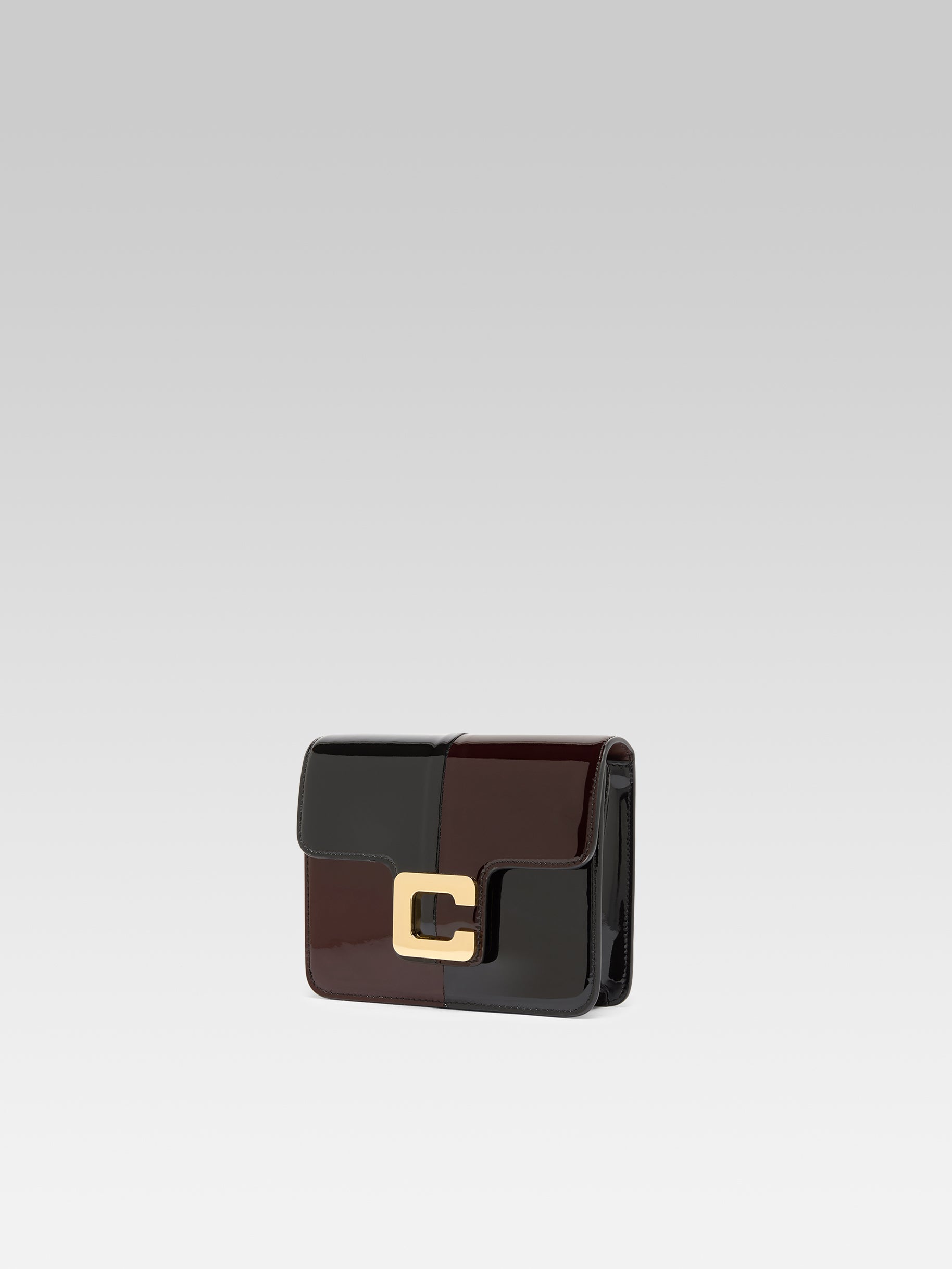 Mini Sorbonne - Black and brown checkered patent leather bag - Image number 6