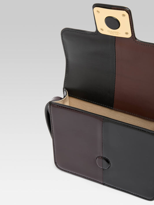 Mini Sorbonne - Black and brown checkered patent leather bag - Image number 5