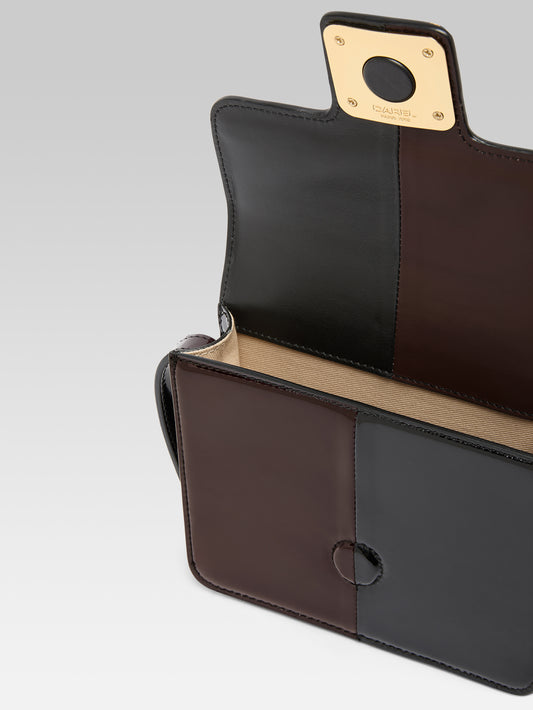 Mini Sorbonne - Black and brown checkered patent leather bag - Image number 4