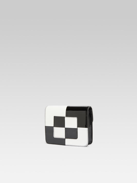 Mini Sorbonne - Black and white checkered patent leather bag - Image number 6