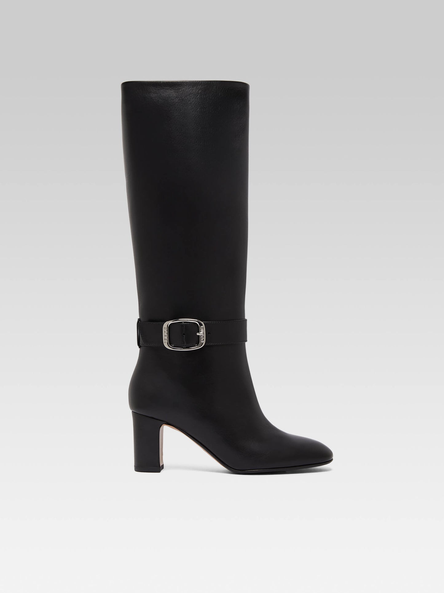 Thalia - Black leather buckle boots