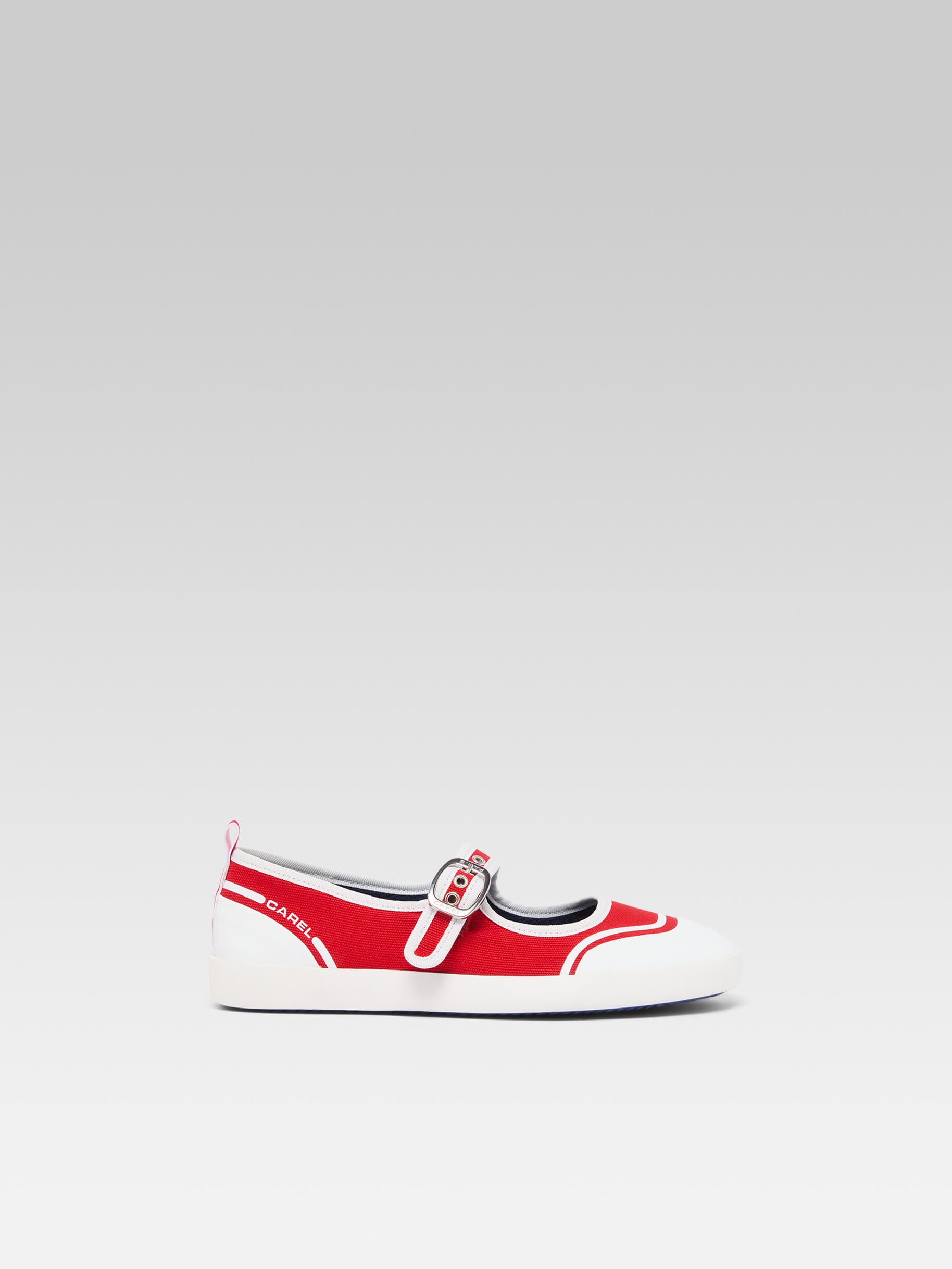 Costa - Red recycled canvas tennis shoes with strap - Image number 1