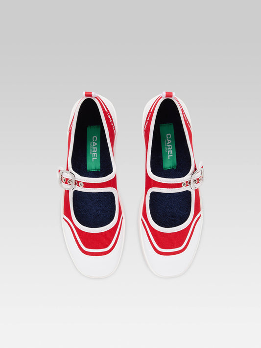 Costa - Tennis à brides toile rouge recyclée - Image numéro 5