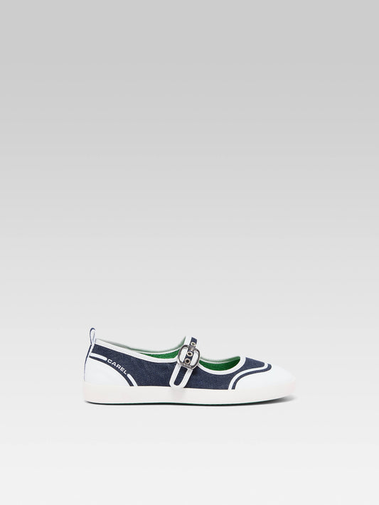 Costa - Blue denim canvas tennis shoes with strap