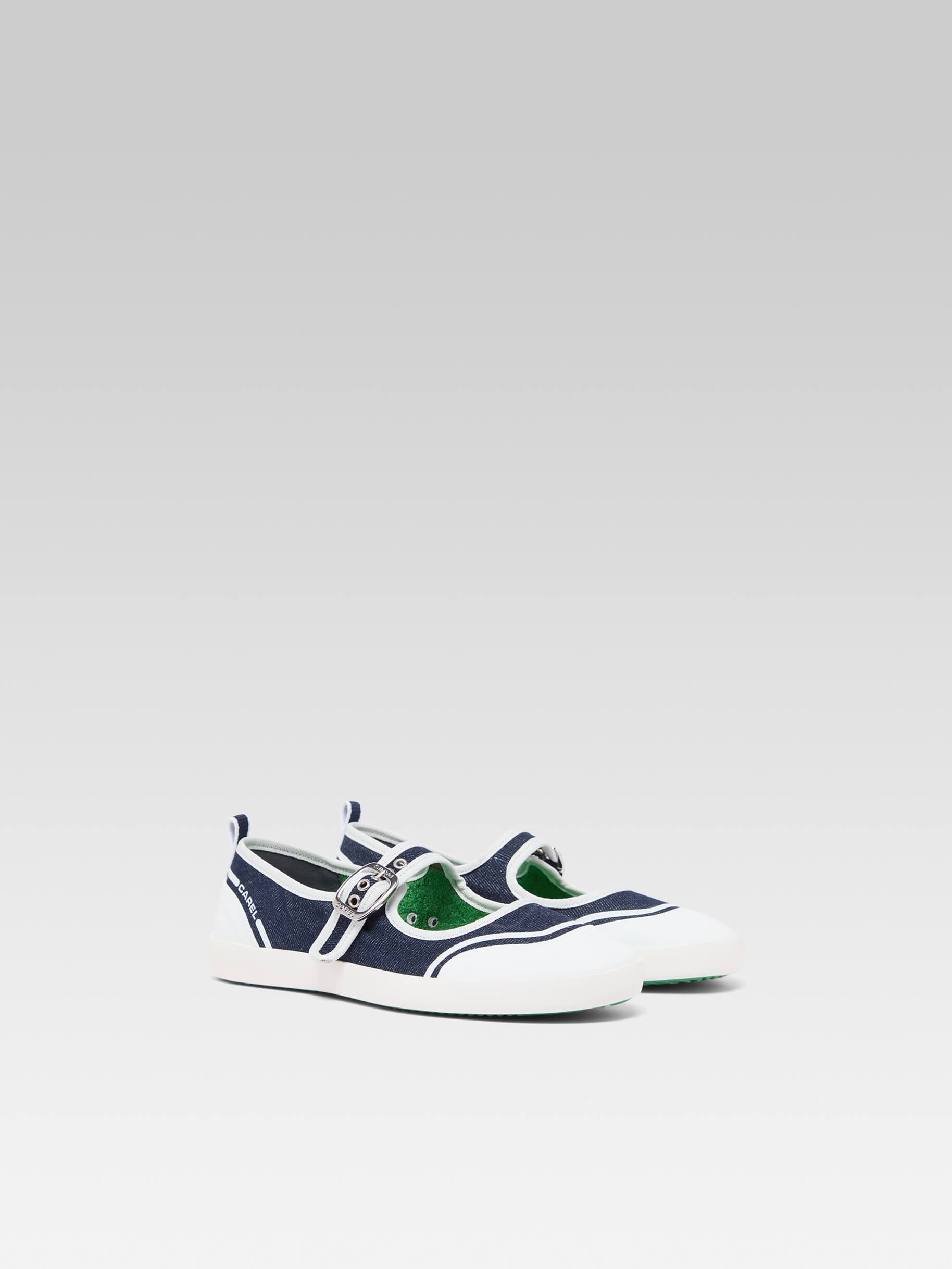 Costa - Blue denim canvas tennis shoes with strap - Image number 4
