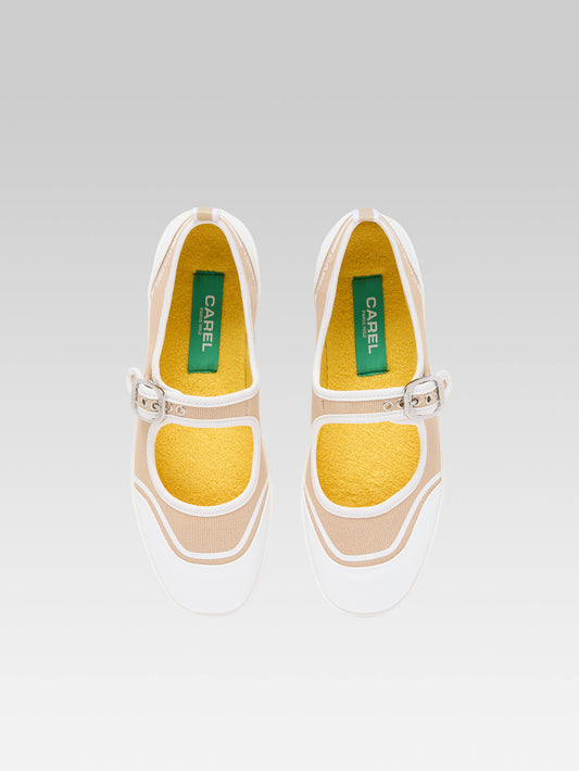 Costa - Tennis à brides toile beige recyclée - Image numéro 4