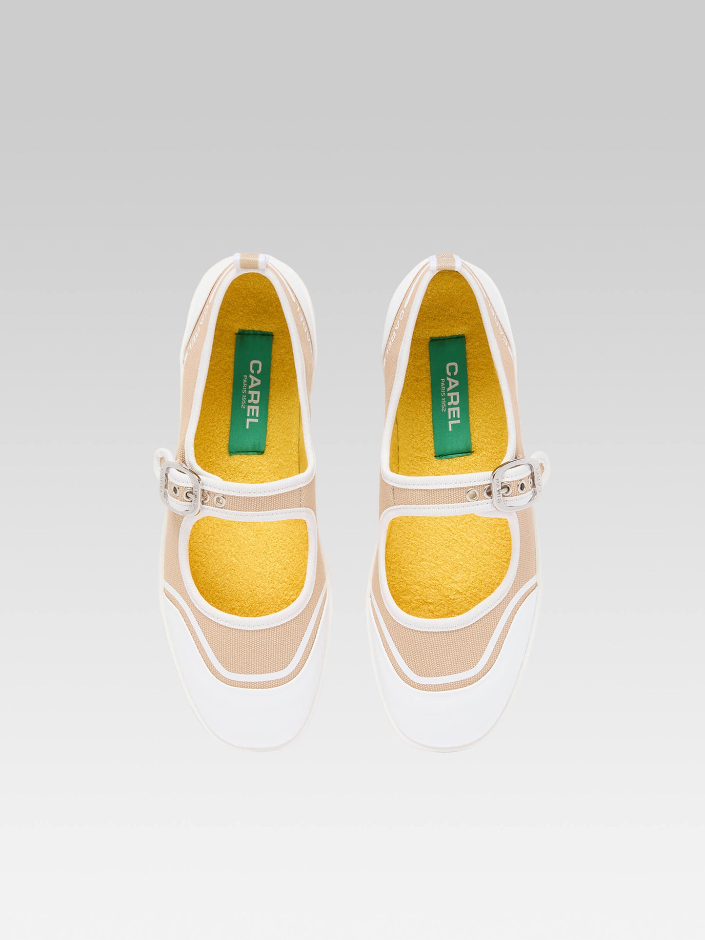 Costa - Beige recycled canvas tennis shoes with strap