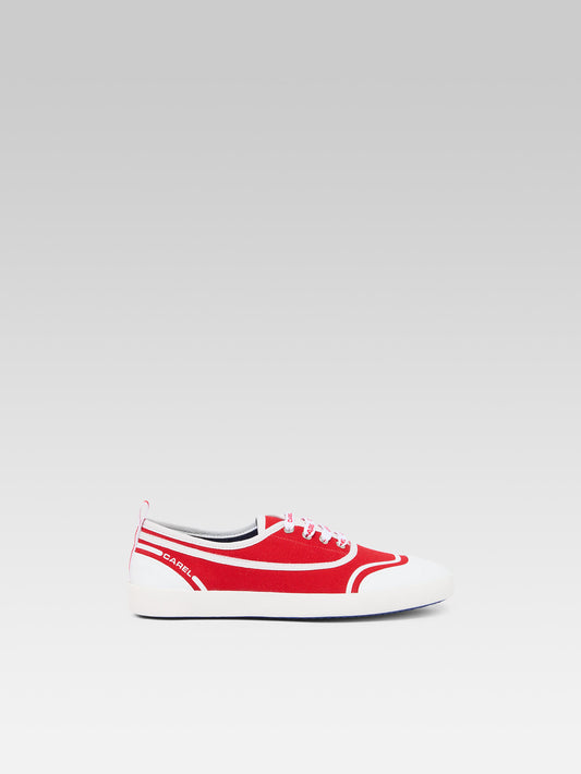 Sol - Tennis à lacets toile rouge recyclée - Image numéro 1