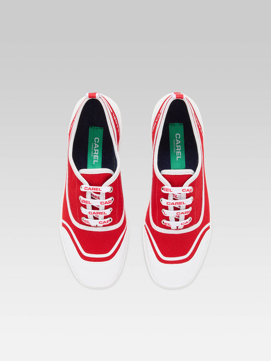 Sol - Tennis à lacets toile rouge recyclée - Image numéro 4