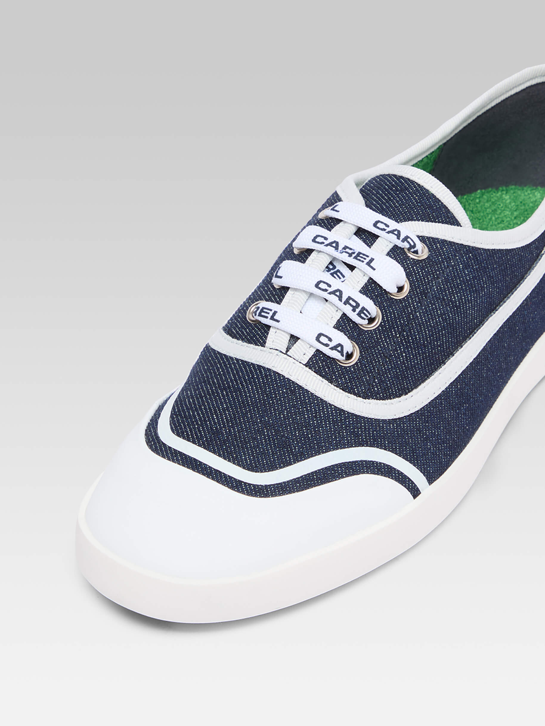 Sol - Tennis à lacets toile jean bleu - Image numéro 2
