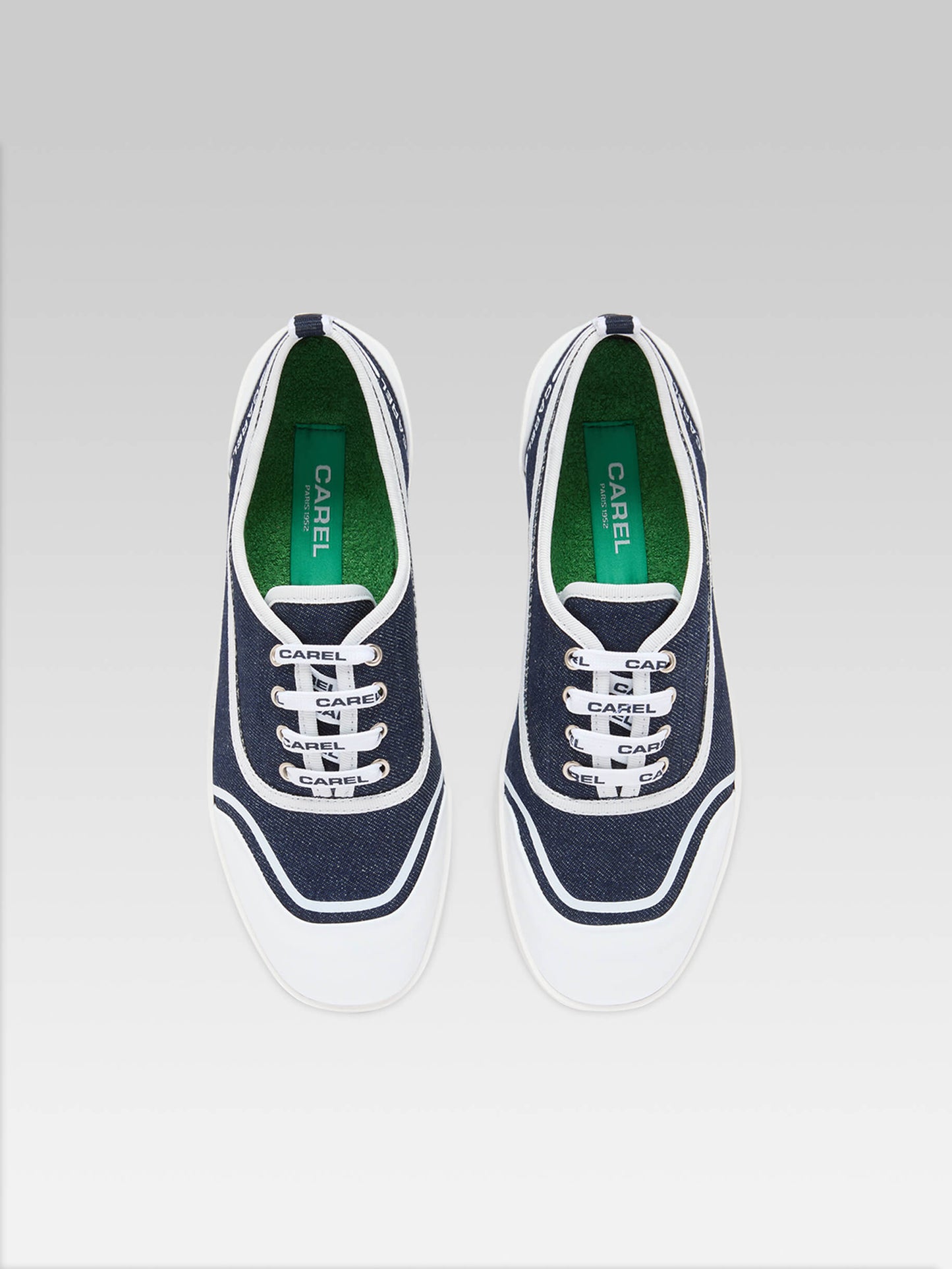 Sol - Tennis à lacets toile jean bleu