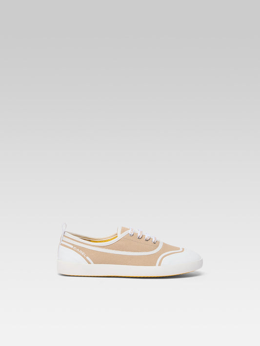 Sol - Tennis à lacets toile beige recyclée - Image numéro 1