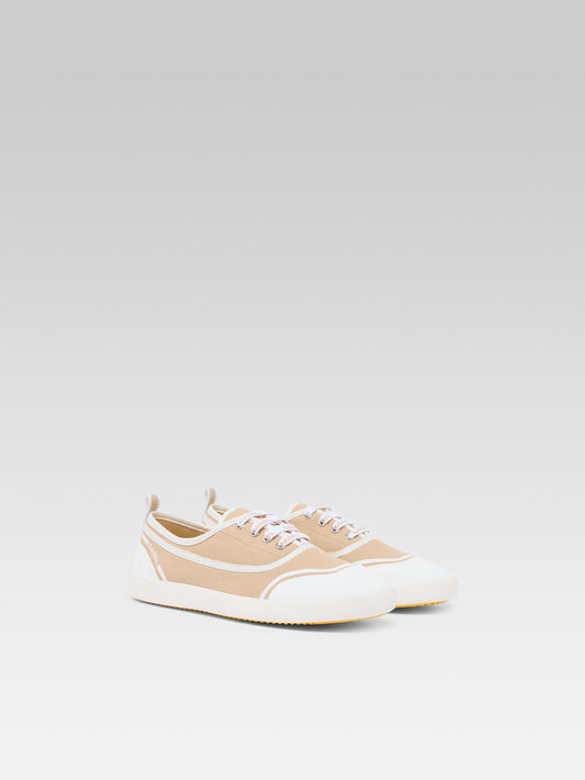 Sol - Tennis à lacets toile beige recyclée - Image numéro 4