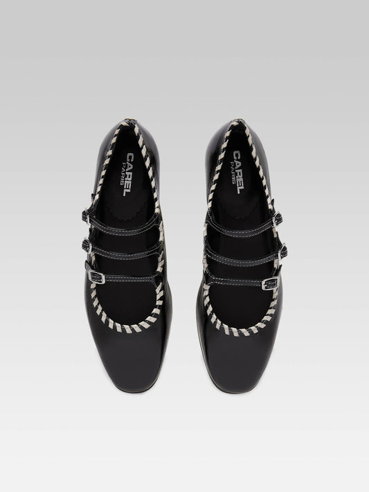 Ariana s - Black and ivory naplack leather Mary Janes - Image number 4