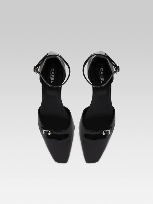 Emma - Black naplack leather ballet flats - Image number 3