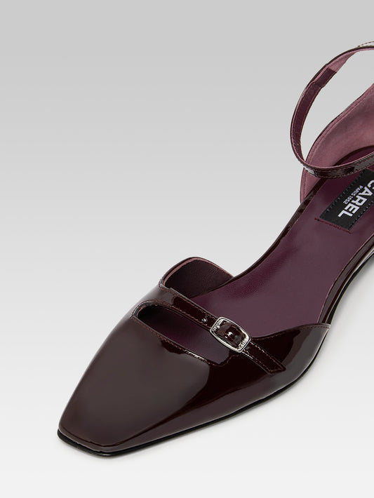 Emma - Ballerines cuir verni marron - Image numéro 3