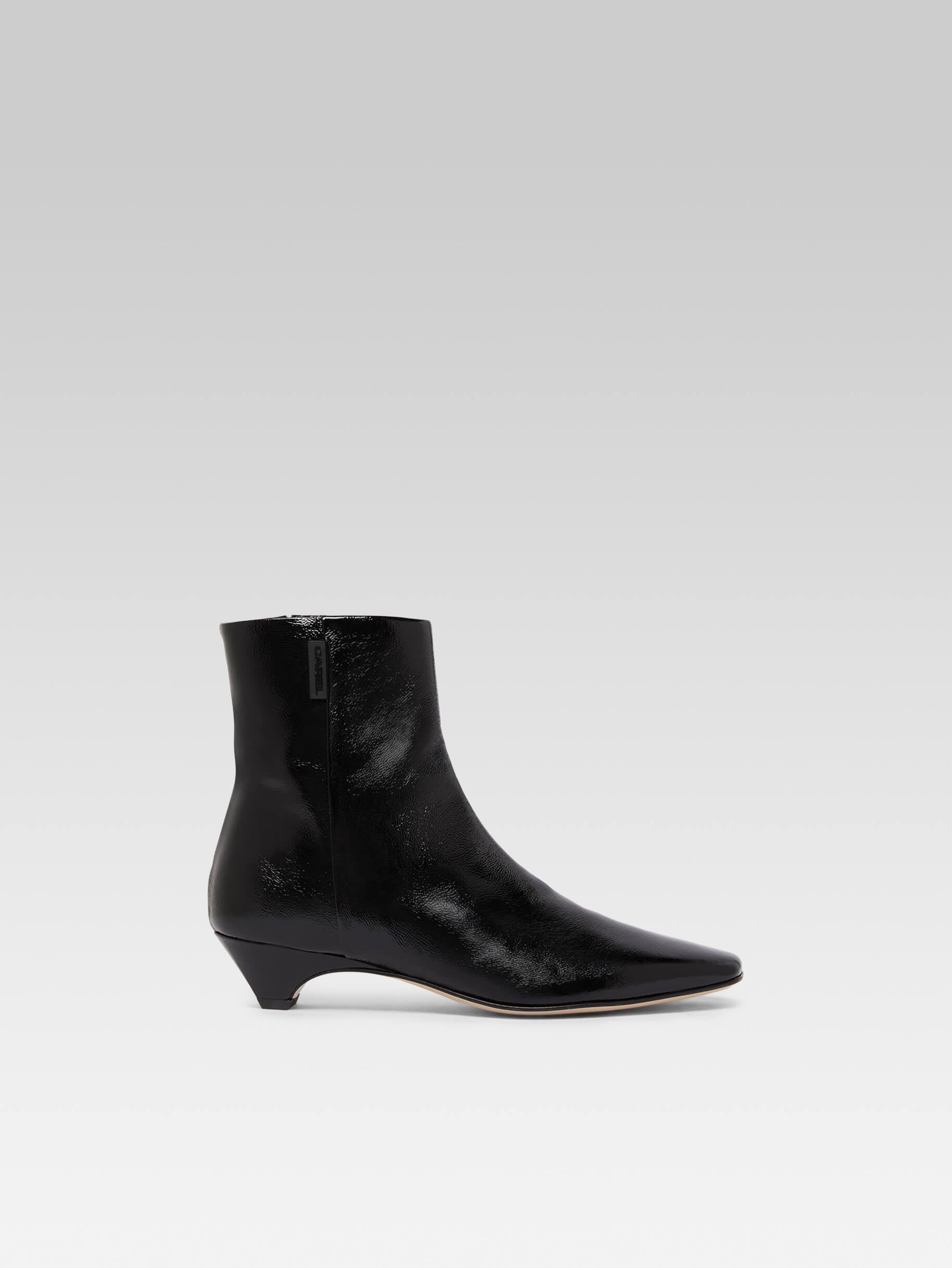 Monica - Bottines cuir verni naplack noir - Image numéro 1
