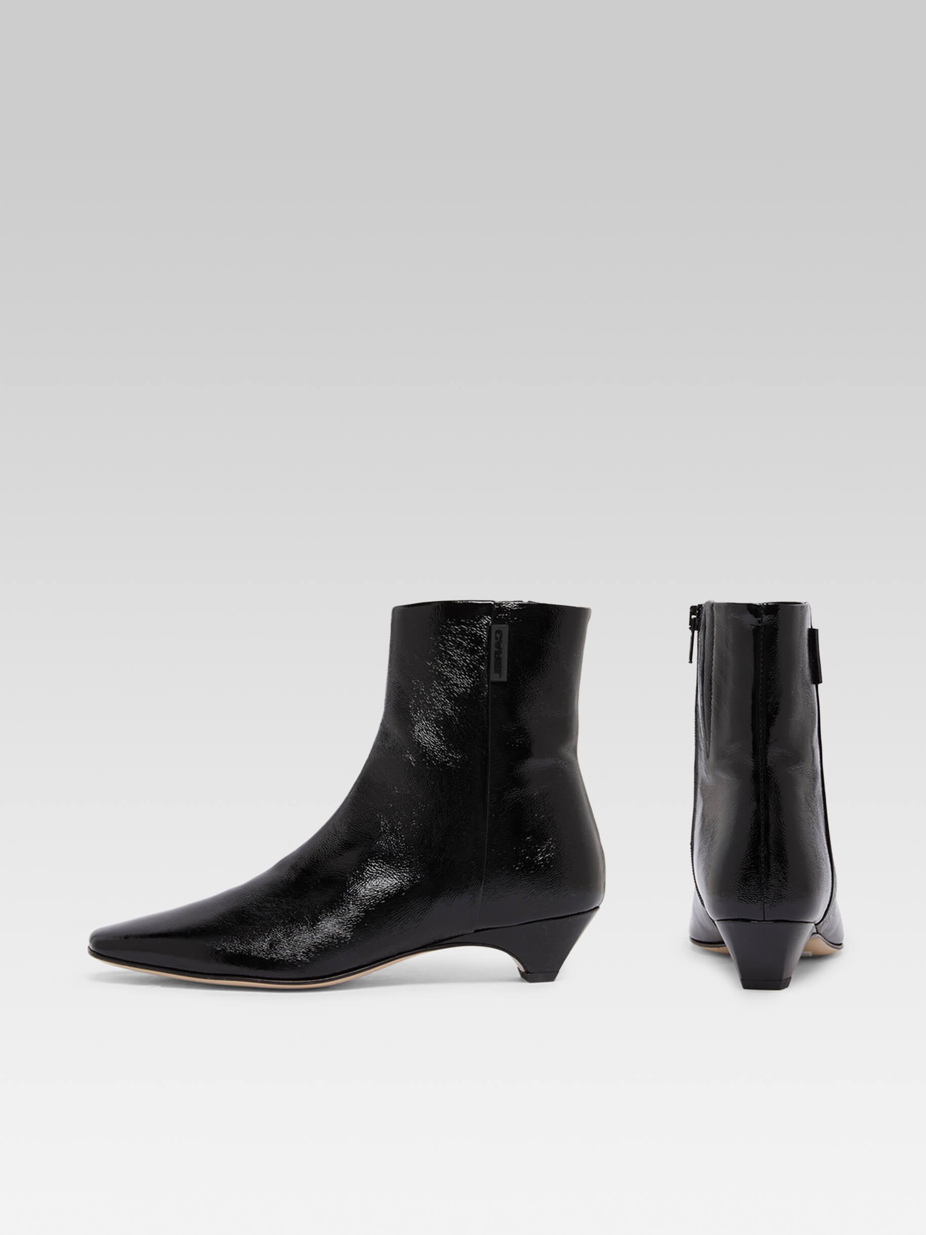 Monica - Bottines cuir verni naplack noir - Image numéro 3