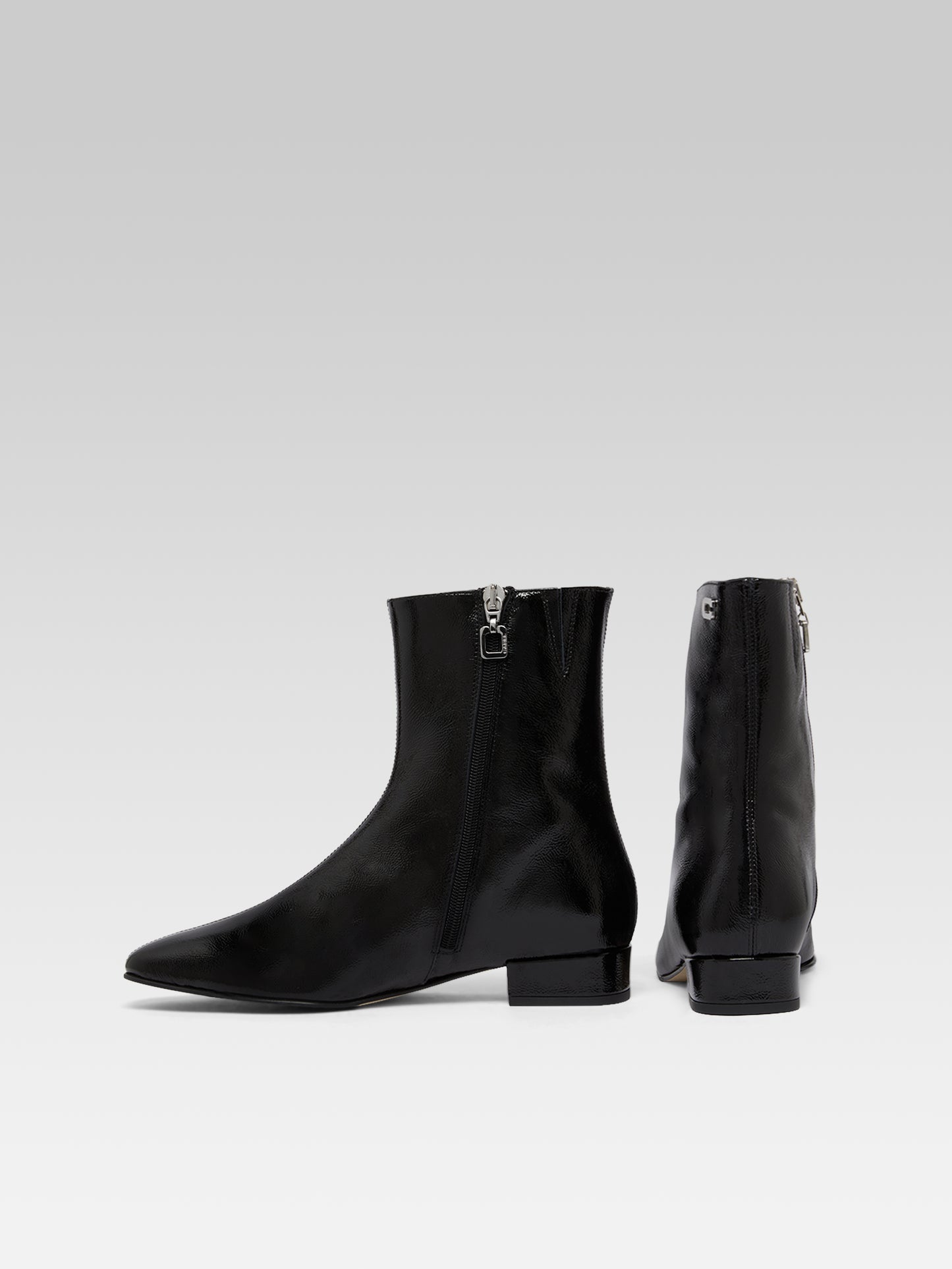 Aiglon - Black naplack leather ankle boots