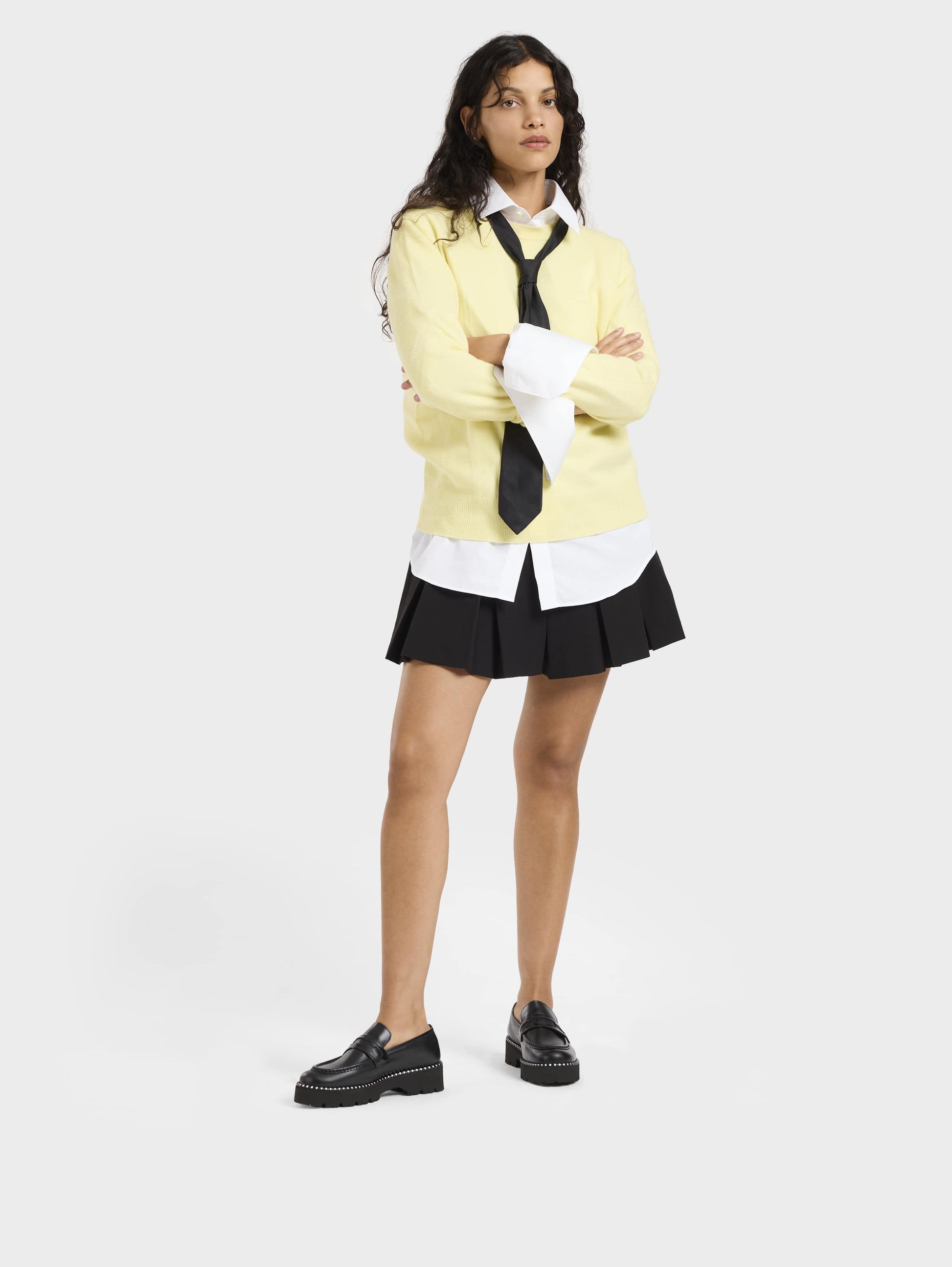 Marion - Mocassins cuir et cuir glacé noir avec surpiqûres - Image numéro 6