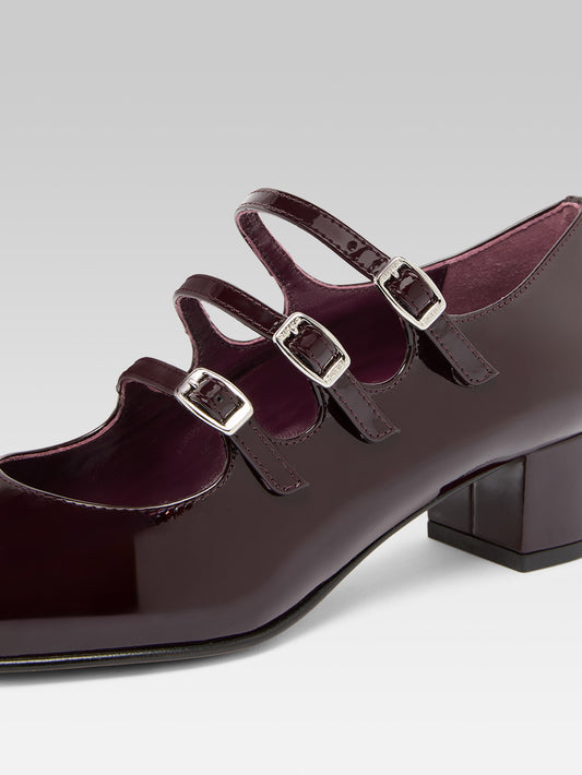 Kina - Escarpins babies cuir verni marron - Image numéro 4