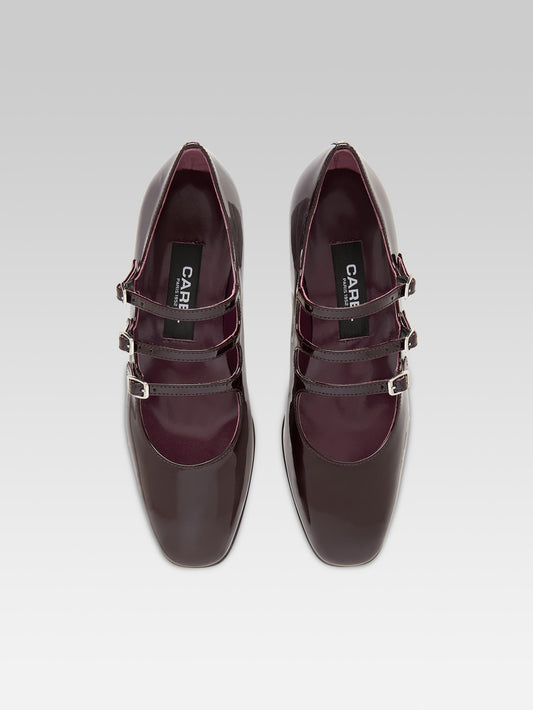 Kina - Escarpins babies cuir verni marron - Image numéro 5