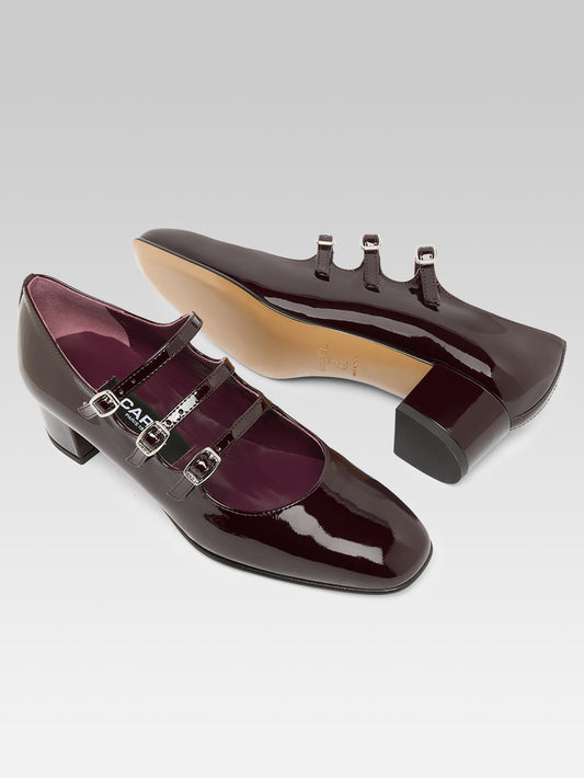 Kina - Escarpins babies cuir verni marron - Image numéro 3