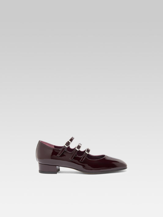 Ariana - Brown patent leather Mary Janes ballet flats - Image number 1