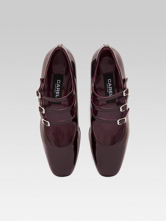 Ariana - Brown patent leather Mary Janes ballet flats - Image number 3