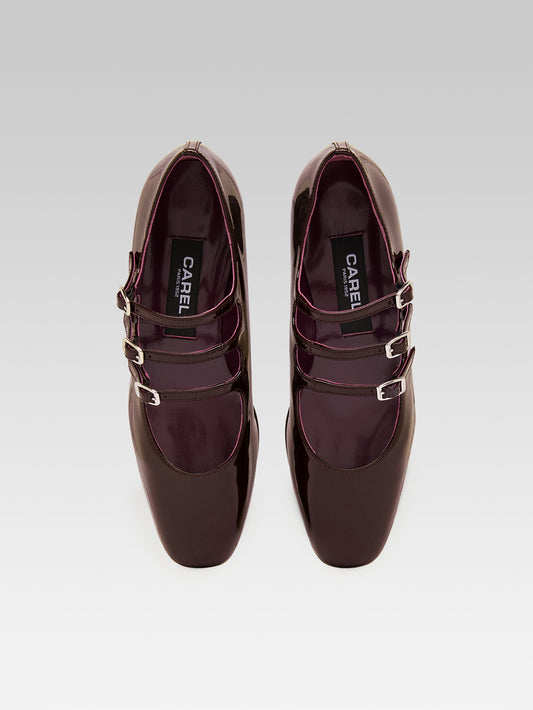 Ariana - Brown patent leather Mary Janes ballet flats - Image number 4