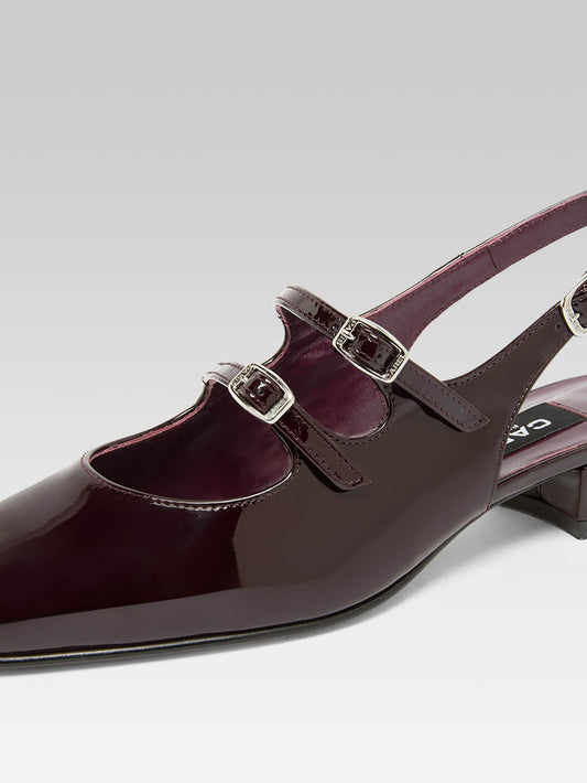 Peche - Brown patent leather slingback Mary Janes - Image number 2