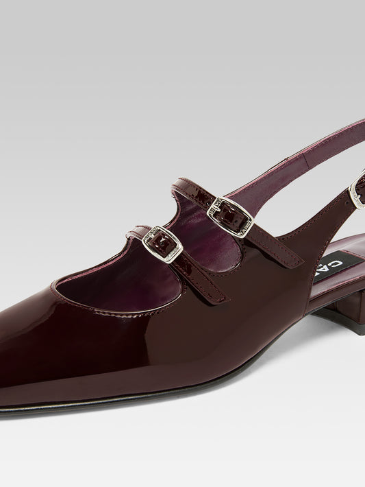 Peche - Brown patent leather slingback Mary Janes - Image number 2