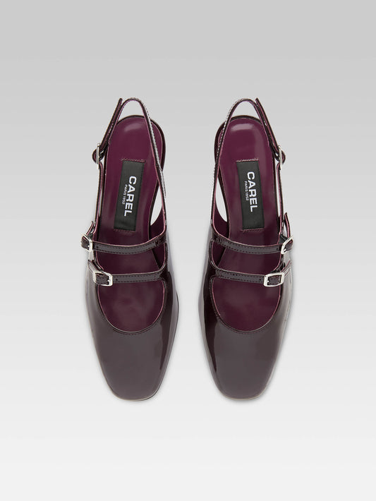 Peche - Brown patent leather slingback Mary Janes - Image number 3