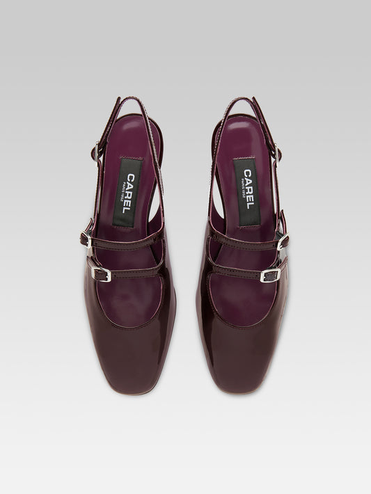 Peche - Brown patent leather slingback Mary Janes - Image number 3