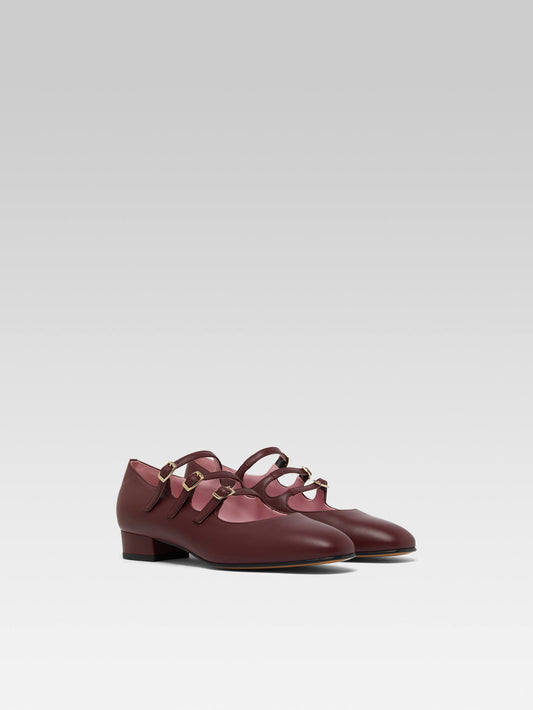 Ariana - Burgundy leather Mary Janes - Image number 2