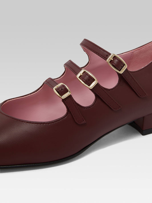 Ariana - Burgundy leather Mary Janes - Image number 3