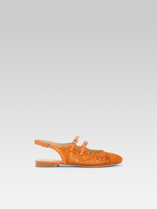 Balma - Orange raffia slingback Mary Jane - Image number 1