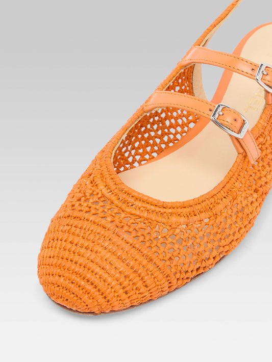 Balma - Orange raffia slingback Mary Jane - Image number 2