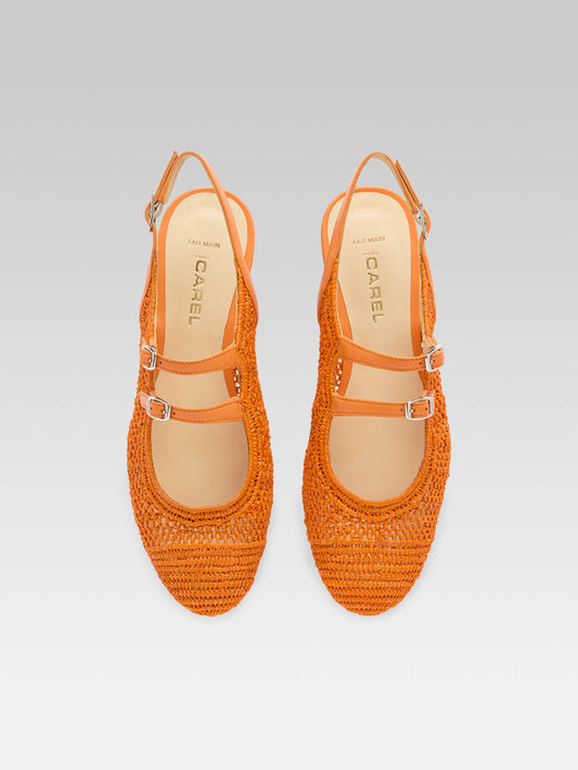 Balma - Orange raffia slingback Mary Jane - Image number 4