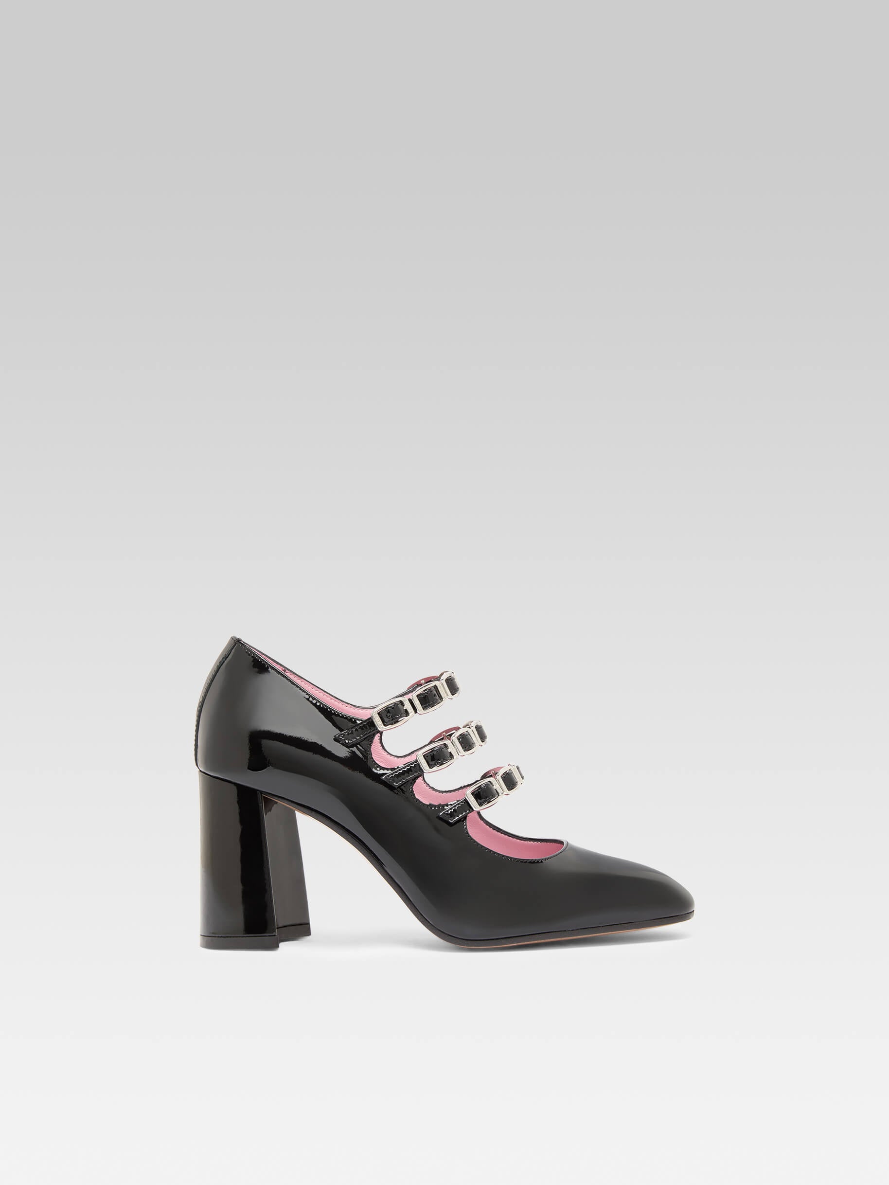 Keel - Black patent leather Mary Janes pumps with buckles