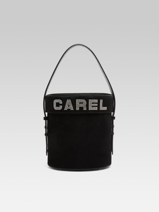 Bibi - Sac sceau cuir velours noir et orné de cristaux Swarovski® - Image numéro 2