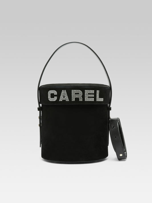 Bibi - Sac sceau cuir velours noir et orné de cristaux Swarovski® - Image numéro 1