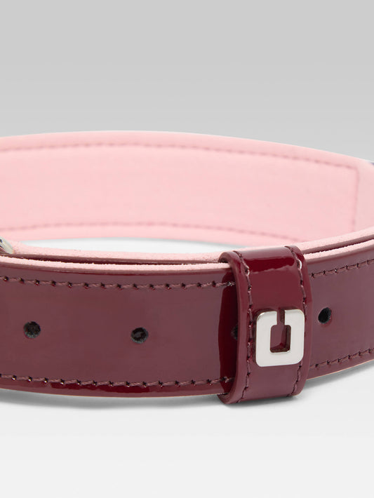 Rex - Burgundy patent leather dog collar - Image number 2